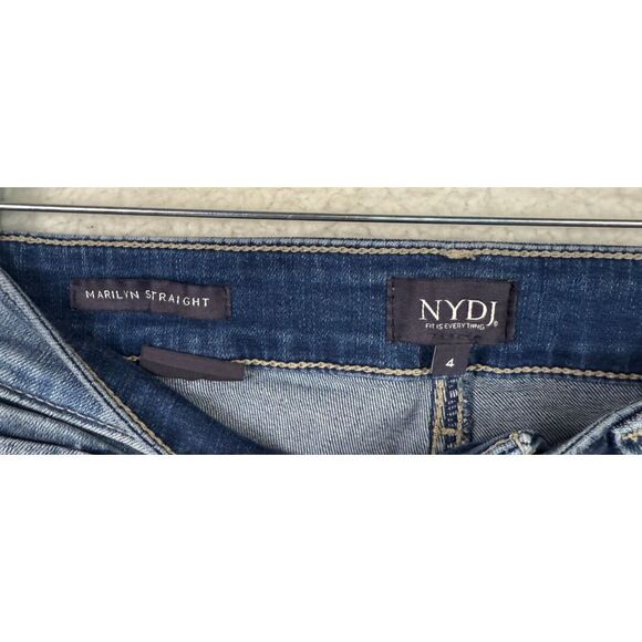 NYDJ Jeans Womens 4 Blue Marilyn Straight Mid Rise Light Wash Lift Tuck‎ 30x28 - Picture 6 of 7